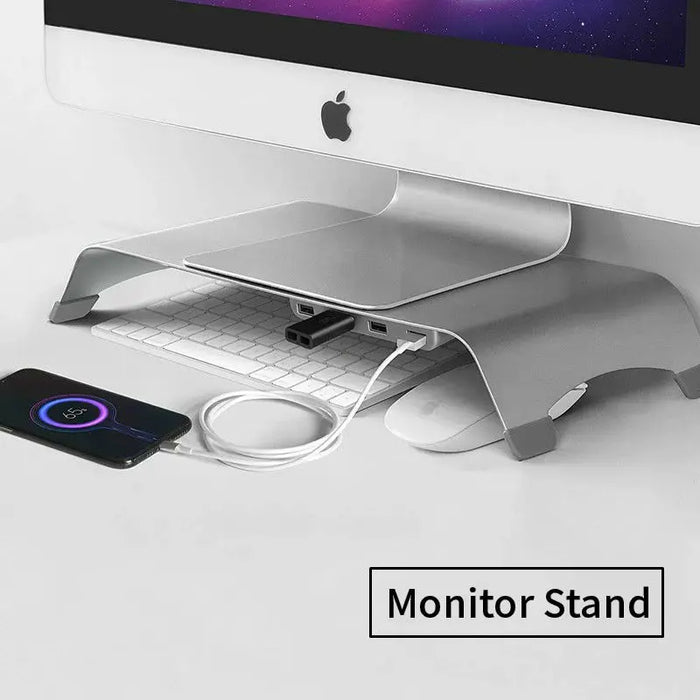 Universal Monitor Stand Holder Aluminum Alloy Laptop TV PC Monitor Stand Bracket Organizer Home Office Desktop Monitor Riser