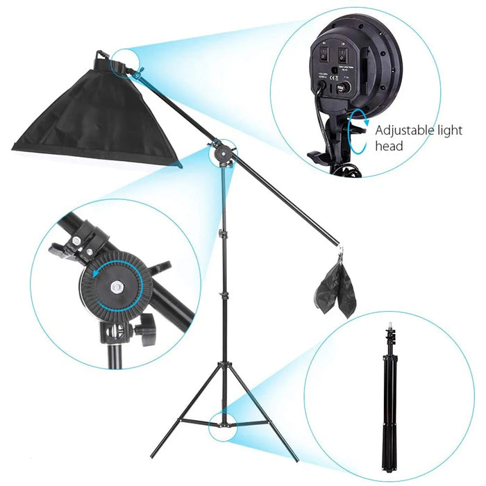 JUNNX Box Photography Photo Studio Light 50*70CM Softbox Photography Lighting Studio Photo Light Box LED Kit for Photo Studio