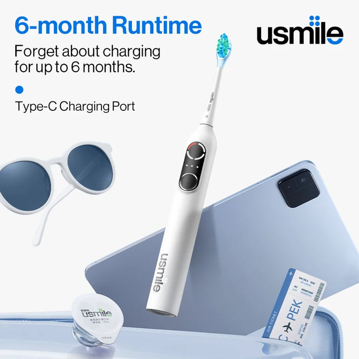 usmile P10 Pro P10 Sonic Electric Toothbrush 180 Days Long Battery Life IPX8 Waterproof Automatic Smart Timer