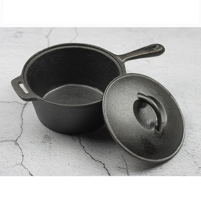 Outdoor Cooking Non Stick Griddle Wooden Box Packing Pan Cast Iron Dutch Oven Set