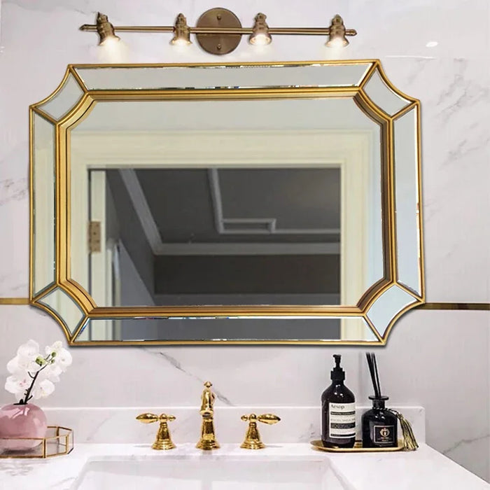 Large Bathroom Mirror Vanity Luxury Irregular Golden Shower Mirror Aesthetic Espejo Cuerpo Entero Home Improvement CC50BM