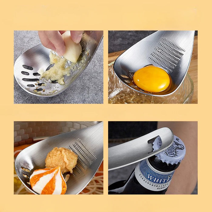 304 Stainless Steel Ginger Grinder Spoon Paste Magic Household Attachment Manual Multi-functional Garlic Grinder Kitchen Tools