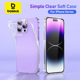 Baseus Clear Case for iPhone 15 Pro 14 13 12 11 Pro Max Plus Soft TPU Case for iPhone XS Max X XR Cover Transparent Phone Case