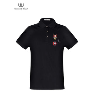 Hellen&Woody New Summer Classic Pure Color Short Sleeve Polo Shirt  Badge Logo Embroidered Men's Casual Outdoor Polo Shirt