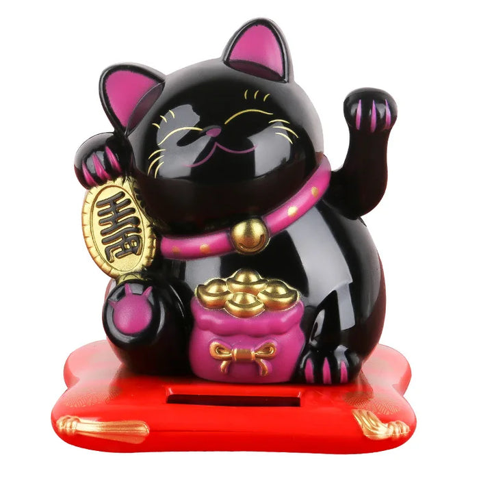 Solar Powered Lucky Cat Wave Wave Lucky Cat Fortune Cat Home Office and Car Decor Decoration Buy Five and Get One Free