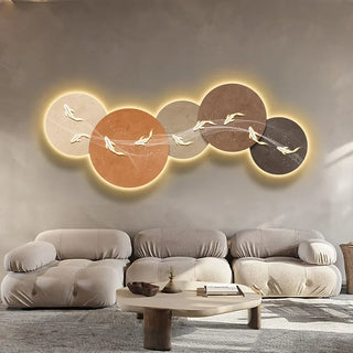 Fish gather wealth living room decoration lamp painting silent wind abstract texture bedroom mural sofa background wall hanging