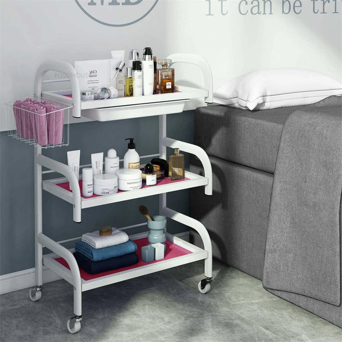 Modern Hair Salon Trolleys Beauty Salon Special Instrument Tool Cart Shelf Home Living Room Shelf Nail Tool Storage Trolley U