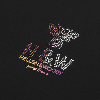 Hellen&Woody 21SS New Arrival France Stlye Tide Diamond Bee Logo Design Men's Slim Fit 100%Cotton O-Neck Short Sleeve T-Shirt