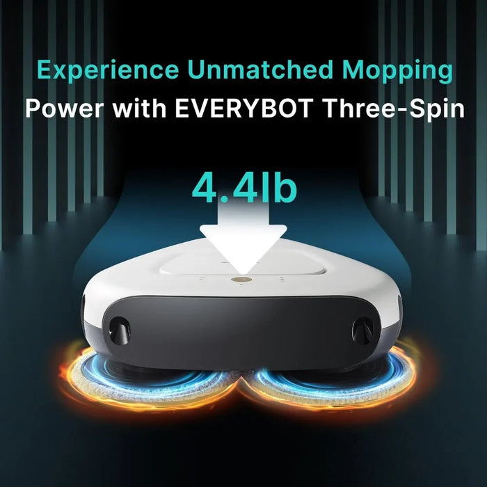 Three-Spin Robot Mop, Ultra Quiet Smart Mopping Robot Cleaner, for Hard Floor & Tile Cleaning with Remote Control, Water Tank