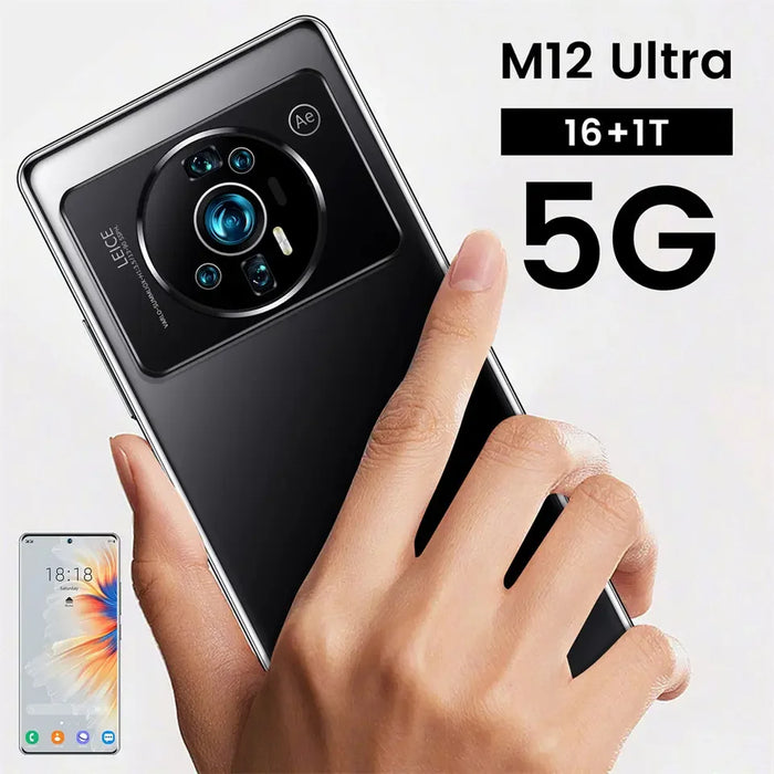 Original M12 Ultra 16GB+1TB high speed system Deca Core Android12 7.3Inch Gaming Cellphones Mobile Phones