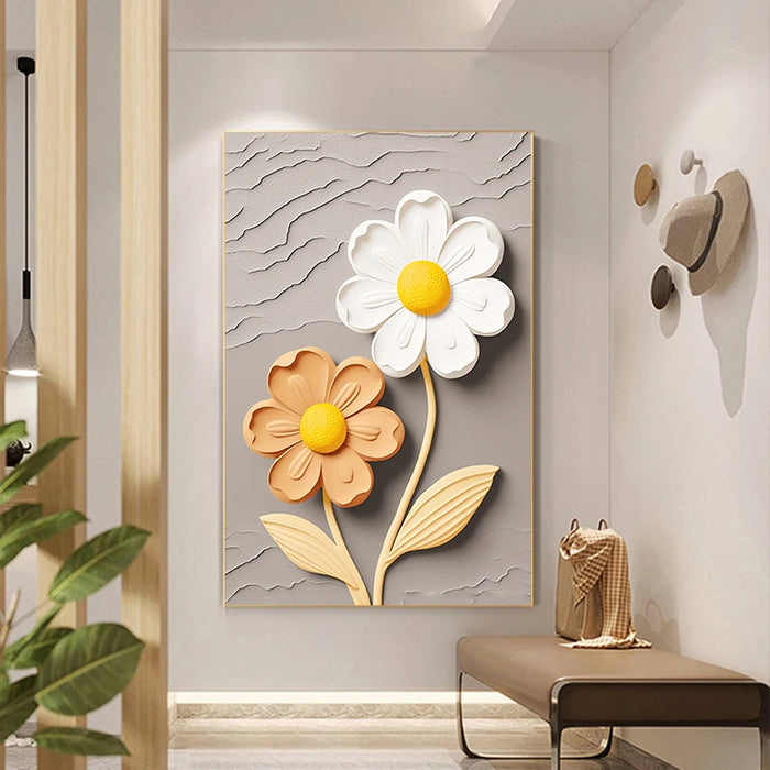 Abstract 3D Flowers Leaf Posters Plants Painting Wall Art Pictures for Living Room Bedroom Nordic Cuadro Home Decor No Frame