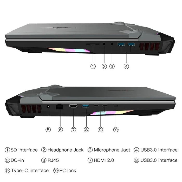 New Product Support Dual Channel Ddr4 High Frequency Memory Colorful Multi Zone Dazzling Game Keyboard Window 10 Laptop Computer