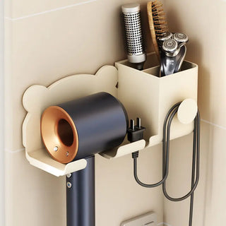 High Appearance Level Hair Dryer Storage Rack Bathroom Supplies Perforation-free Wall Hanging Electric Air Blower Storage Holder