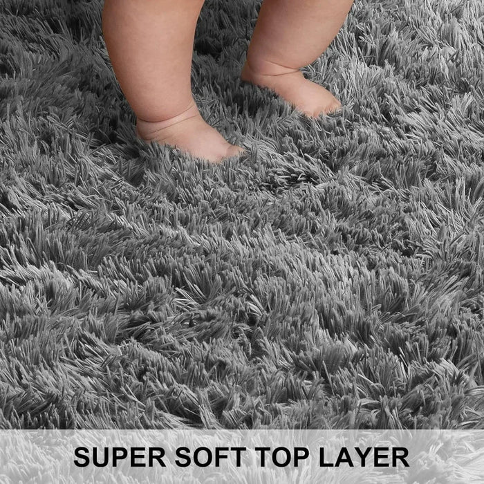 8*10, Area Rugs for Living Room , Shag Bedroom Carpet,Indoor Thick Soft Nursery Rug , Grey Fluffy Carpets