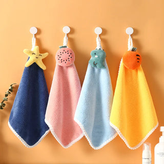 Hanging Hand Towel Cute Children's Hand Towel Dry Handkerchief Super Absorbent Kitchen towel Wiper Cloth