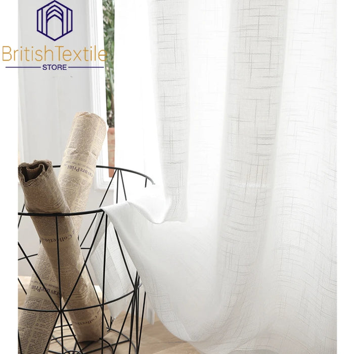 Japanese Sample Curtains for Living Dining Room Bedroom Room Hotel Wooden White Tulle Window Famous Linen Versatile Custom