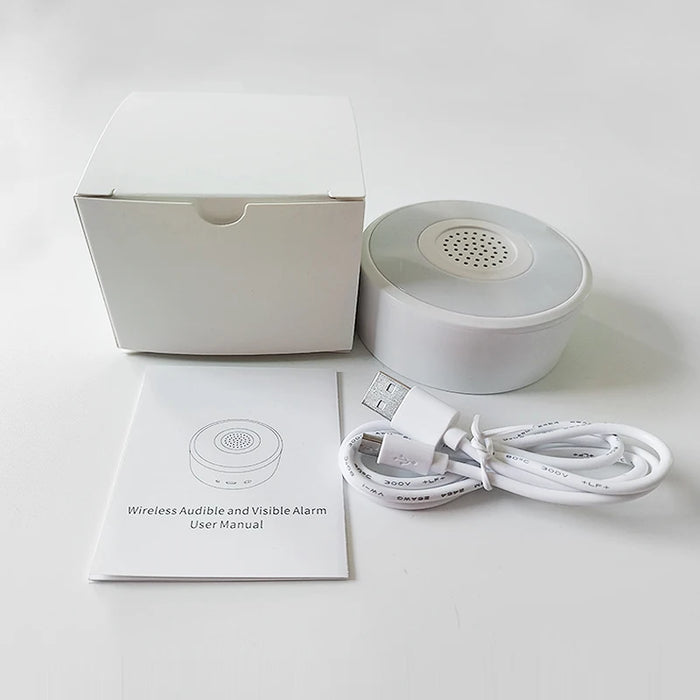 WiFi  Siren Alarm,Motion Door Open Sensor Sound and Light sensor Alarm system