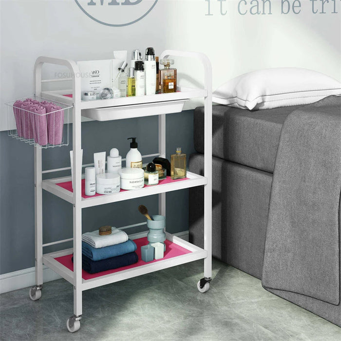 Modern Hair Salon Trolleys Beauty Salon Special Instrument Tool Cart Shelf Home Living Room Shelf Nail Tool Storage Trolley U