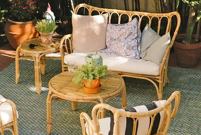 bamboo art sofas, chairs, outdoor balconies, living rooms, and combination design for household homestay tables and chairs