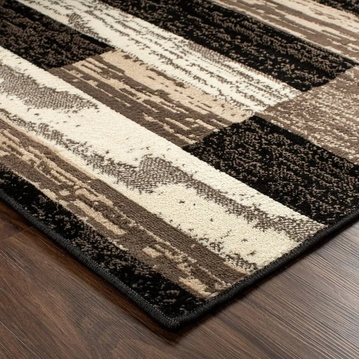 10*14, Area Rug, Jute Backed, Modern Geometric Patchwork Floor Decor for Bedroom Office, Living Room, Hardwood Floors, 10' x 14'