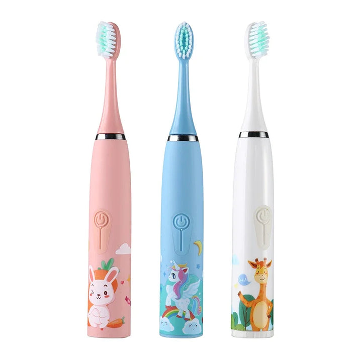 Kids Sonic Electric Toothbrush Rechargeable Cartoon Smart Children Toothbrushes For 3-15 Year Old Kids