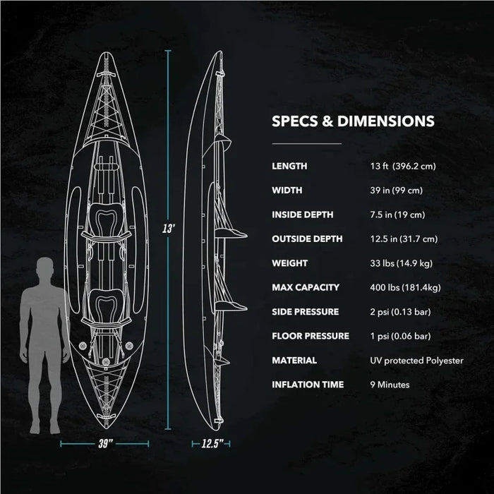 Driftsun Almanor inflatable kayak-inflatable touring kayak-inflatable 1 and 2 person kayaks for adults with Eva padded seats