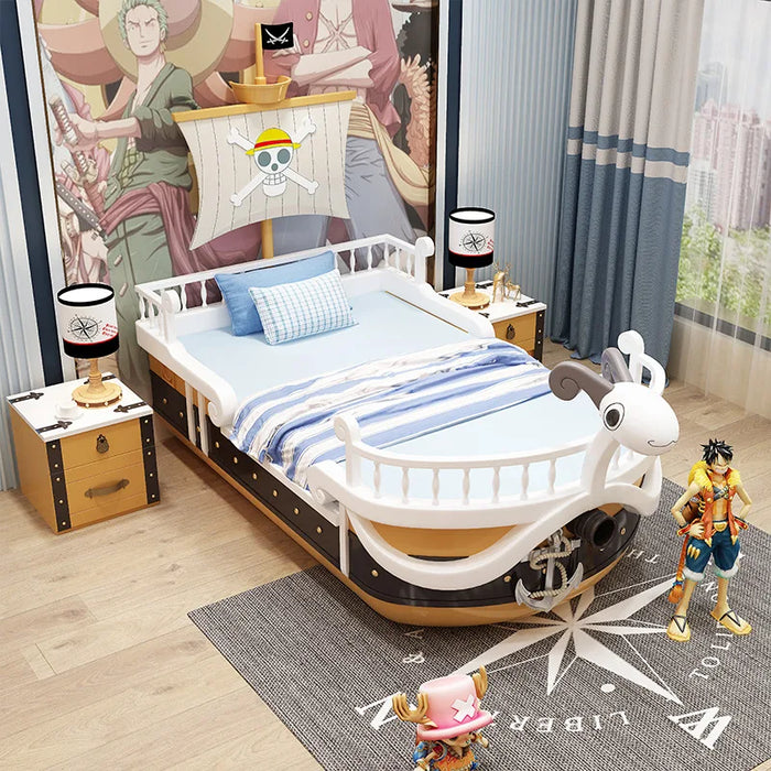 Children's Furniture Creative solid Wood Creative Sea Thief King Boy and Girl bed Merry ship bed nautical youth single bed