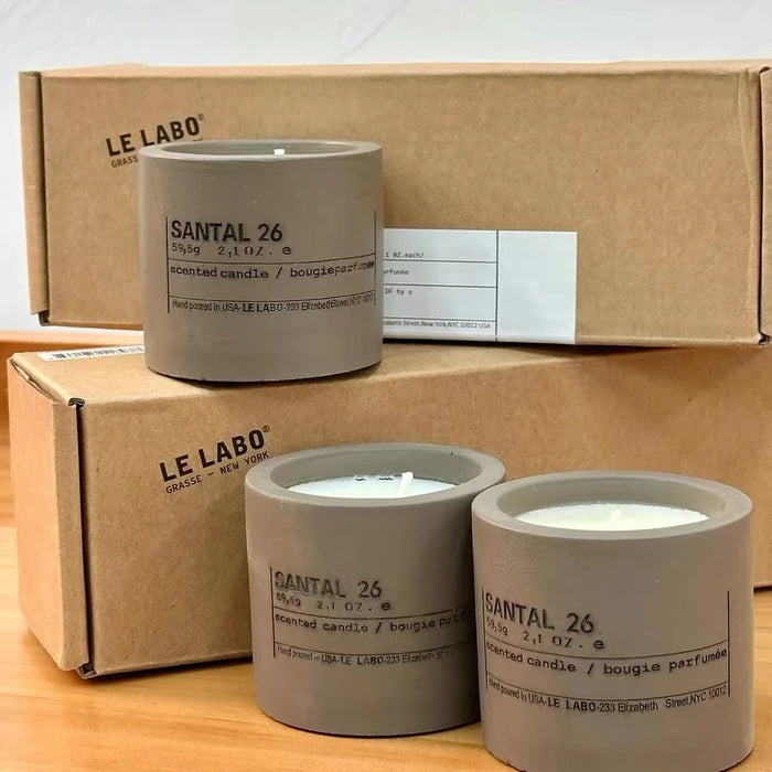 3pcs Laboratory Scented Candle Santal 26 Concrete Jar Aromatherapy Candles Fragrance Diffuser Cement Industry Style Home Decor