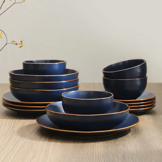 Brasa 16-Piece Dinnerware Set Stoneware, Blue