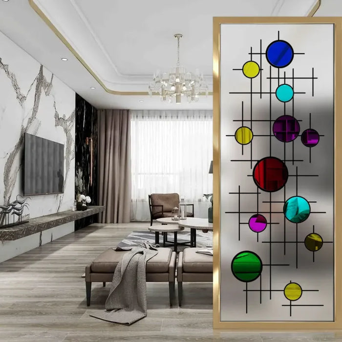 Art glass double-sided screen partition home improvement living room porch background wall customization