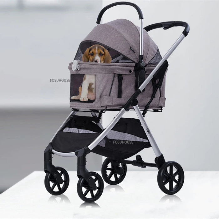 Nordic Portable Separable Pet Bag Pet Stroller for Cat Dogs Car Seat Foldable Seasons Universal Stroller Outdoor Walking Trolley