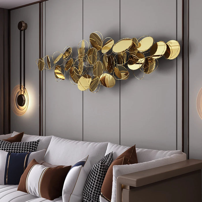 Luxury Metal Three-dimensional Non-embroidered Steel Wall Decoration Wall Pendant Living Room Background Wall Decoration Wall