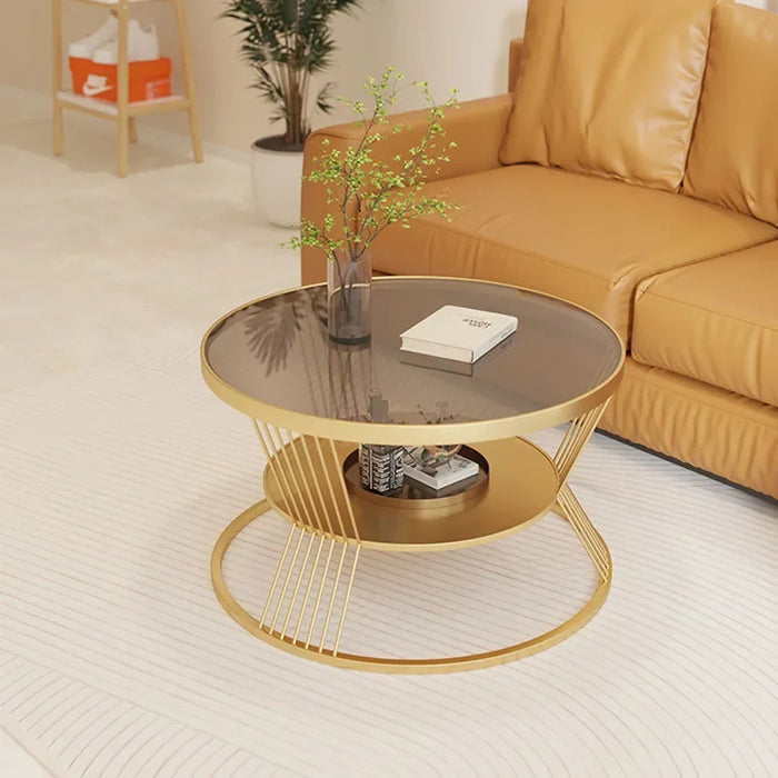 White Nordic Coffee Table Glass Shelf Transparent Modern Round Coffee Table Living Room Apartamento Mesa Furniture For Home