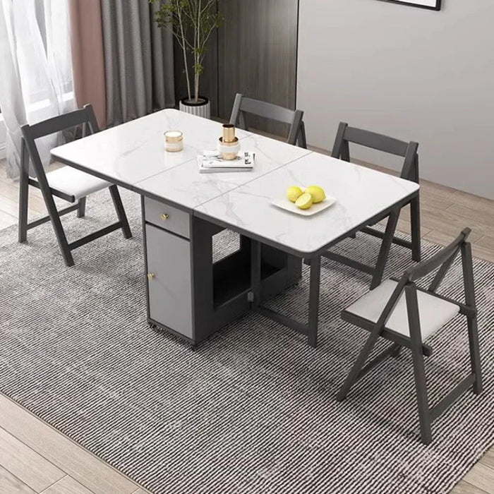 Modern Industrial Folding Dining Table Chair Combination Rental Housing Modern Simple Movable Mesa Dining Table Furniture YX50DT