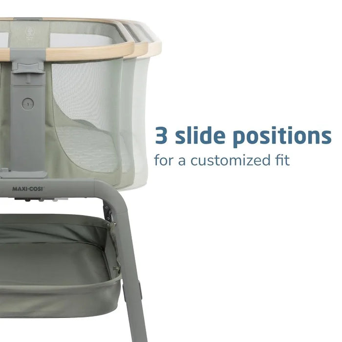 Maxi-Cosi Iora Bassinet Classic Green: Portable Baby Bassinet, Infant Bedside Sleeper Crib, Height Adjustable, Breathable Mesh