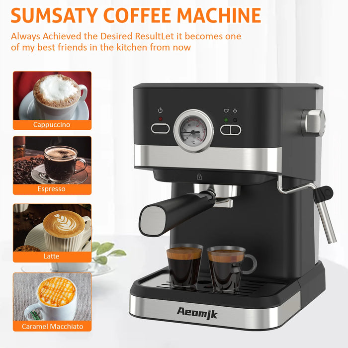 Italian Semi-automatic Coffee Machine Concentrated High Pressure Extraction Milk Foam Coffee Machine