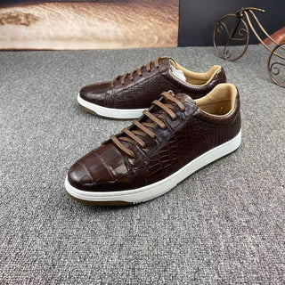 BATMO 2023 new arrival Fashion Crocodile Belly Skin causal shoes men,male Genuine leather Sneaker  pdd81