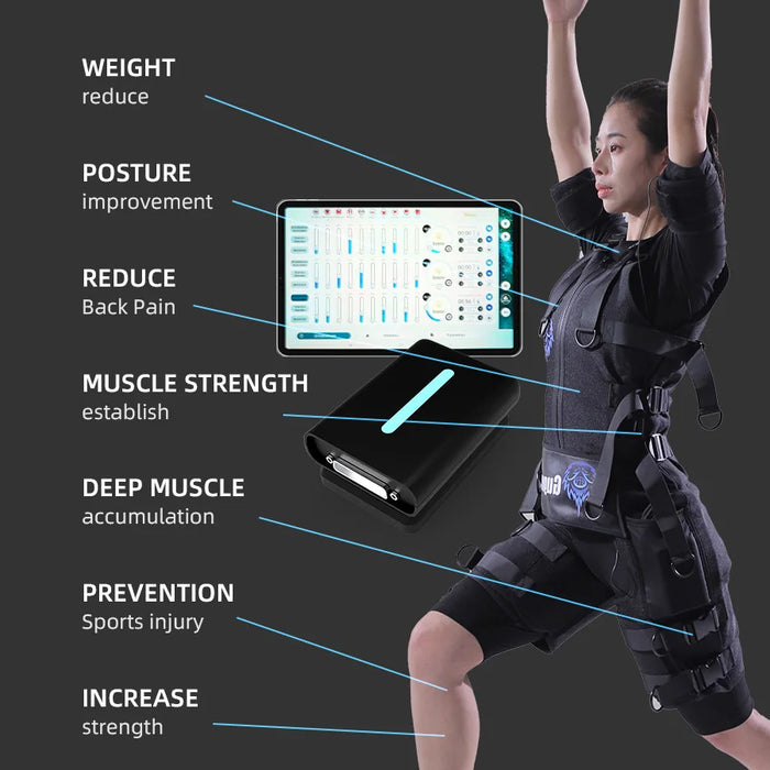 full body suit electro stimulator wireless training to build muscle ems fitness studio