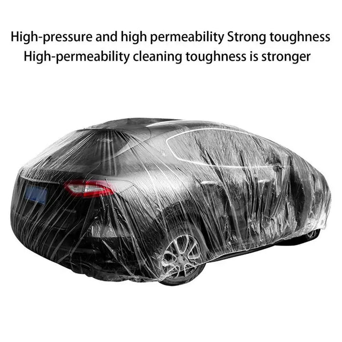 Universal Clear Car Cover wth Elastic Band PE Plastics Clear Full Car Protective Shield Auto Vehicle Car Covers With Elastic