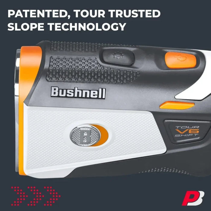 Tour V6 Golf Rangefinder Bundle - PinSeeker with Visual JOLT, BITE Magnetic Mount - Includes PlayBetter Microfiber Towe