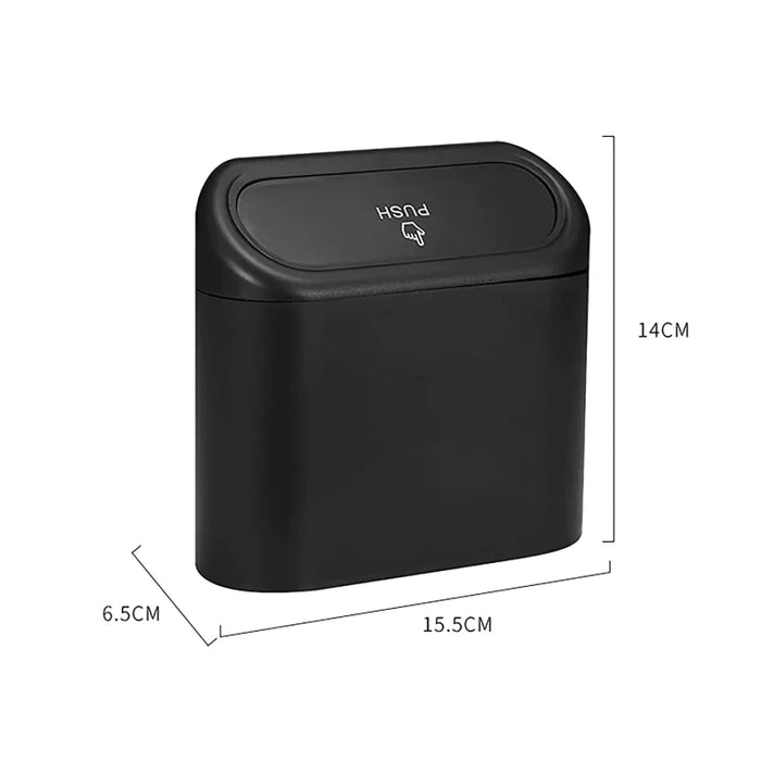 Car Trash Can Bin with Lid Small Leakproof Car Garbage Can Mini Vehicle Trash Bin Garbage Dustbin Organizer Container