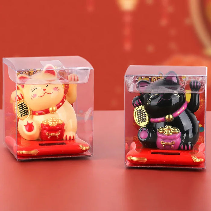 Solar Powered Lucky Cat Wave Wave Lucky Cat Fortune Cat Home Office and Car Decor Decoration Buy Five and Get One Free