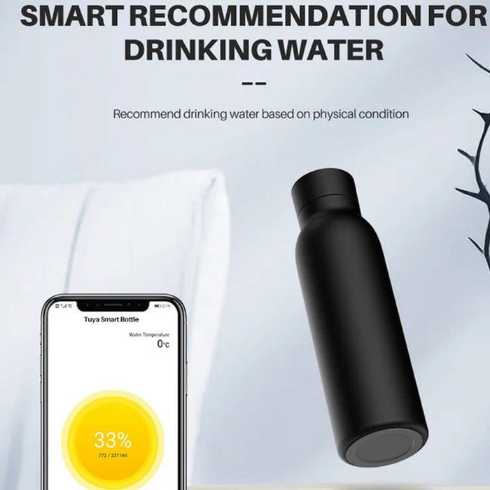 Tuya Smart Bottle With App 304 Stainless Steel 600ml Temperature Display Water Cup Tracking Drinking Data