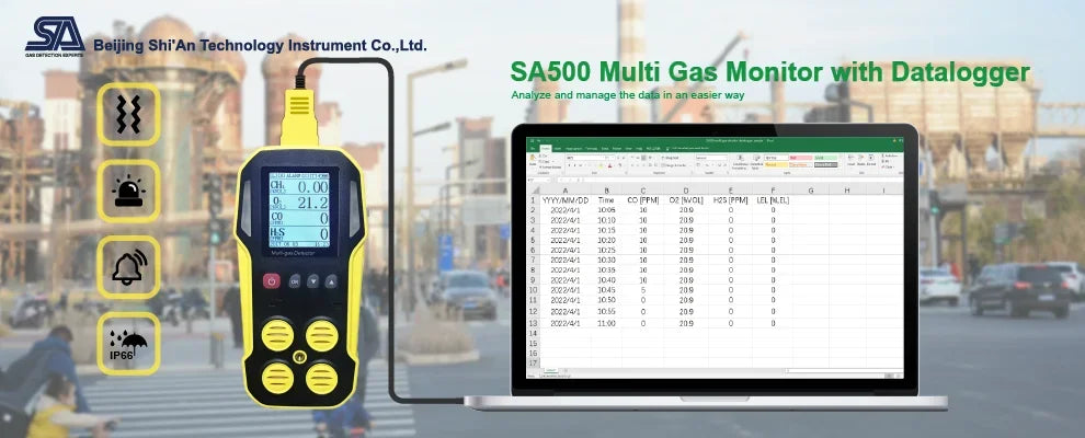 Easo to go gas detector pump with extra battery one hand operation gas monitor pump