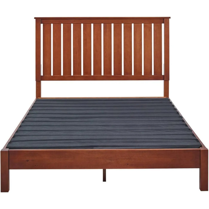 Walnut Color Wood Bed, Cal King,bed frame