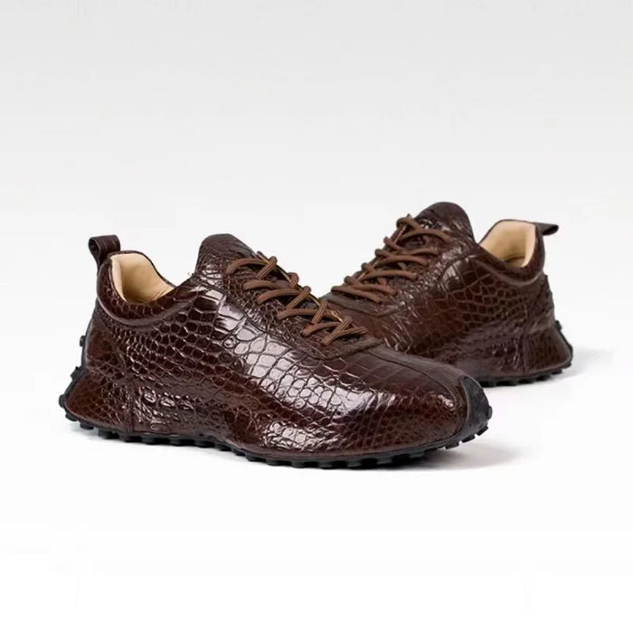 BATMO 2023 new arrival Fashion Crocodile Belly Skin causal shoes men,male Genuine leather sneakers PDD70