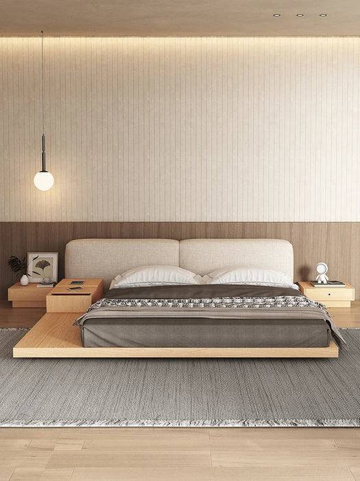 Yujifeng big bed Japanese simple short bed tatami soft leaning large family simple double bed widened by 2 meters