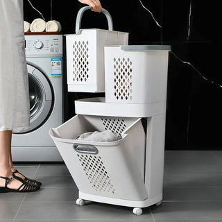 Dirty Clothes Basket Ins Clothes Storage Basket Household Classification Laundry Basket Bathroom Storage Shelf Layered
