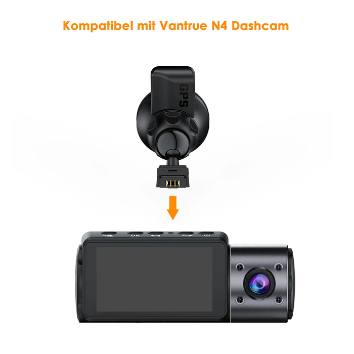 Vantrue Dash Cam GPS Receiver Module Type C&Mini USB Port Car Suction Cup Mount for Windows and Mac