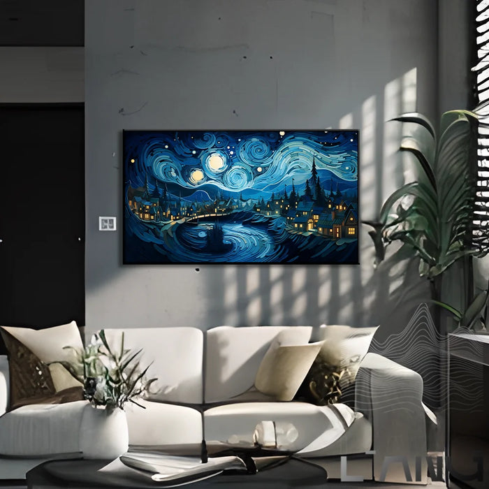 Homage to the master Van Gogh Starry Night canvas painting oil painting art abstract wall art living room decoration Home decor